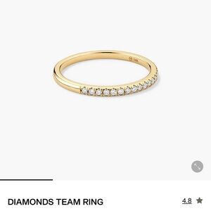 Mejuri Diamonds Team Ring 14K Gold Diamond Band Ring - Gold
